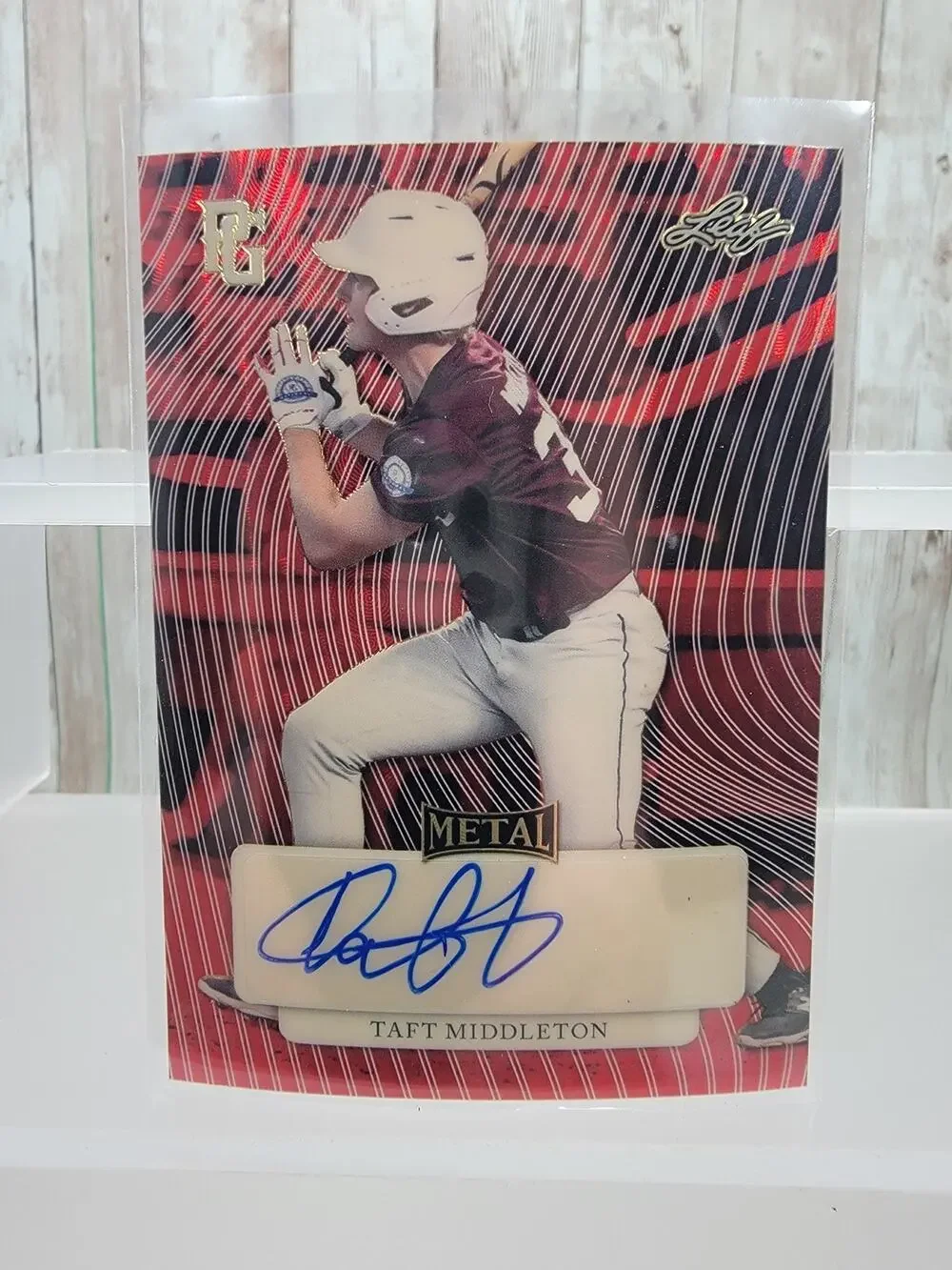 2023 Leaf Perfect Game Showcase Red Wave Proof Taft Middleton Auto 1/1